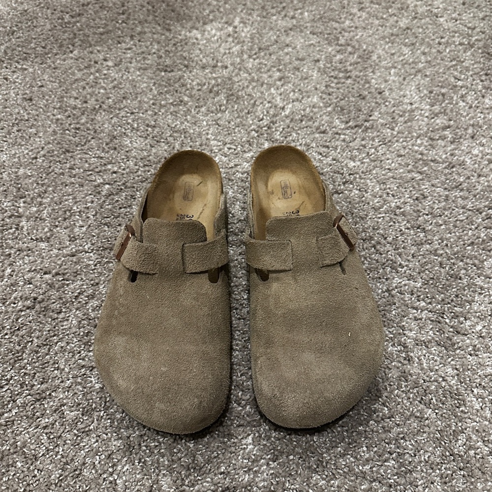 Birkenstock Boston Classic Suede Soft Leather Taupe  | Women's Size EU 39